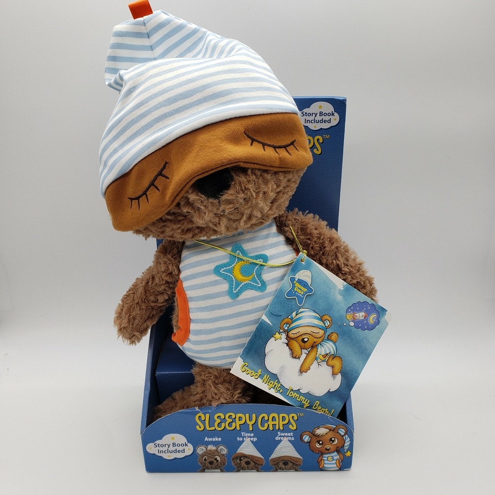 Dan Dee Plush Tommy Bear Sleepy Caps 13" Stuffed Animal Cuddly Toy & Storybook‎